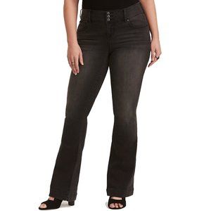 Torrid Three-Button Flared Jeans Black Wash